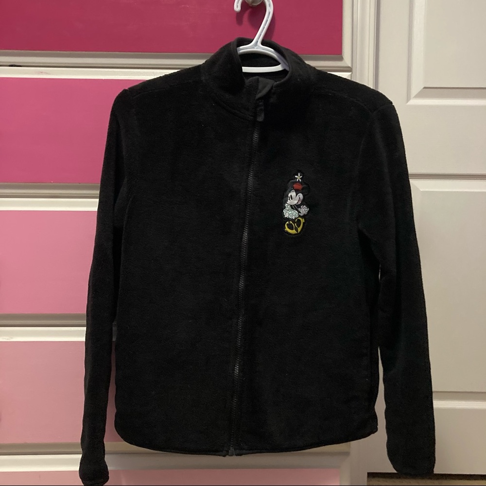 ❤️Disney Minnie black fleece zip up top